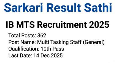 IB MTS Recruitment 2025