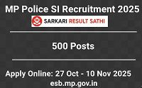 MPESB MP Police SI & Subedar Recruitment 2025