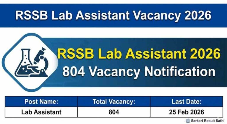 RSSB Lab Assistant Vacancy 2026 Apply Online for 804 Posts