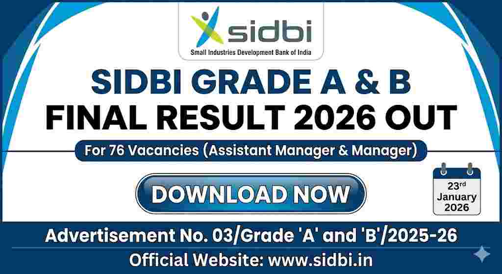 SIDBI Grade A B Final Result 2026